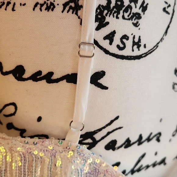 Elegant White Fringe Mini Dress - Picture 5 of 16